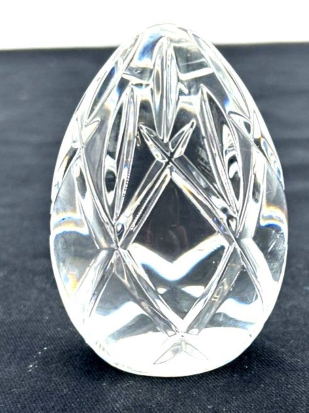 Lenox Cut Crystal Egg Paperweight 3.25" Vintage